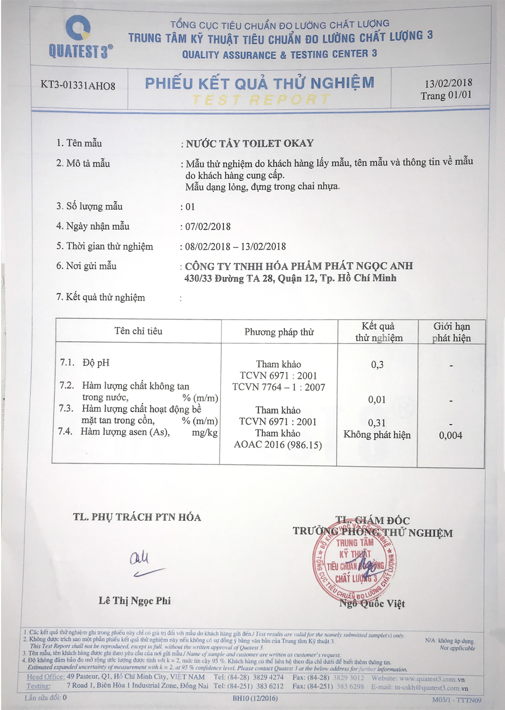 nước rửa tolet okay
