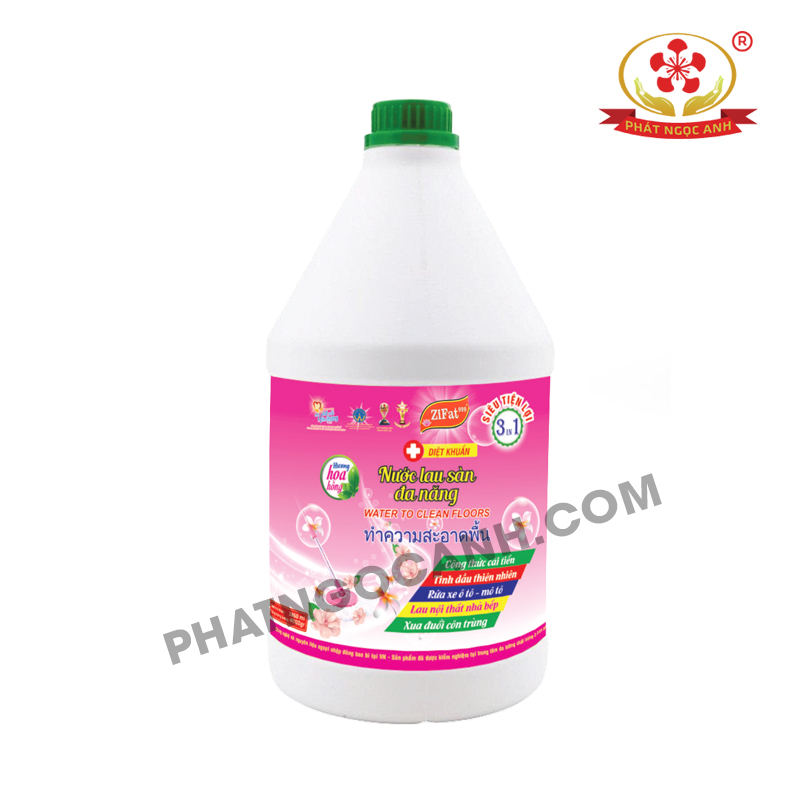 Nước Lau Sàn Đa Năng Màu Hông 4kg - ZIFAT 999
